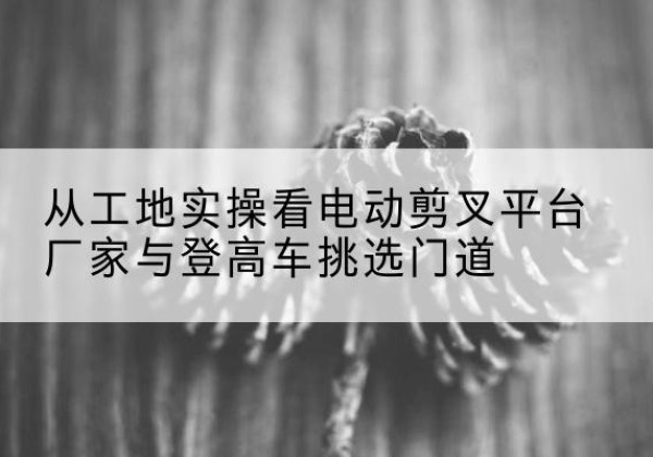 莒县电动剪叉升降平台厂家-从工地实操看电动剪叉平台厂家与登高车挑选门道